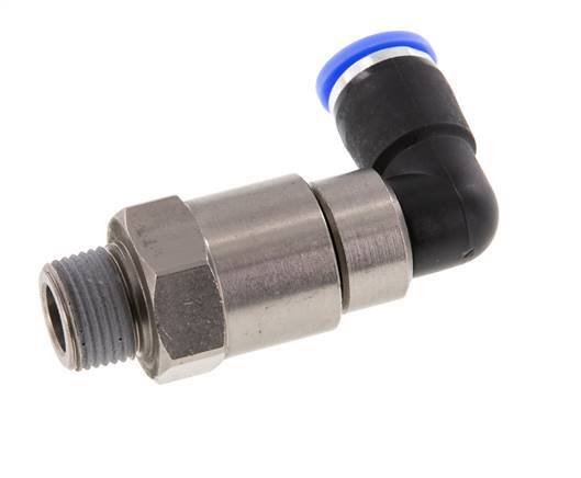 10mm & R3/8'' Winkel Schnell-Drehgelenk Einsteck-Außengewinde Vernickeltes Messing/PBT NBR Drehbar