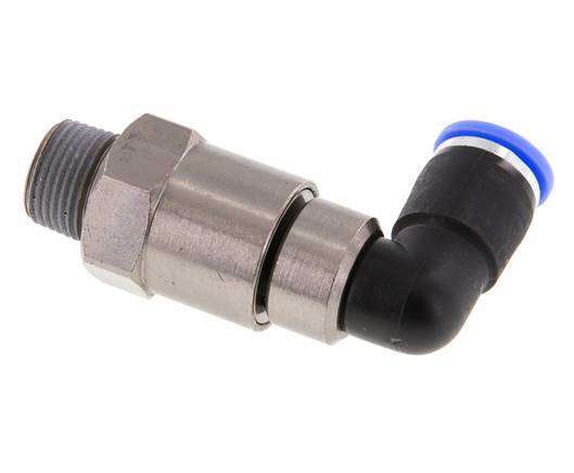 10mm & R3/8'' Winkel Schnell-Drehgelenk Einsteck-Außengewinde Vernickeltes Messing/PBT NBR Drehbar