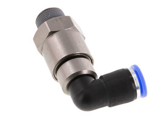 10mm & R3/8'' Winkel Schnell-Drehgelenk Einsteck-Außengewinde Vernickeltes Messing/PBT NBR Drehbar