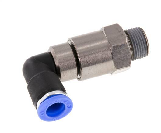 10mm & R3/8'' Winkel Schnell-Drehgelenk Einsteck-Außengewinde Vernickeltes Messing/PBT NBR Drehbar