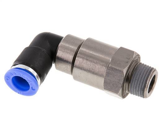 10mm & R3/8'' Winkel Schnell-Drehgelenk Einsteck-Außengewinde Vernickeltes Messing/PBT NBR Drehbar
