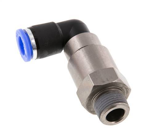 10mm & R3/8'' Winkel Schnell-Drehgelenk Einsteck-Außengewinde Vernickeltes Messing/PBT NBR Drehbar