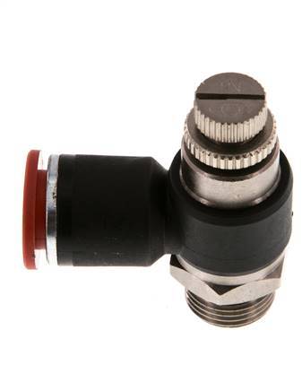 Durchflussregelung Schalldämpfer Meter-In-Winkelstück 12 mm - G3/8'' Messing/PA 66