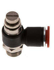 Durchflussregelung Schalldämpfer Meter-In-Winkelstück 12 mm - G3/8'' Messing/PA 66