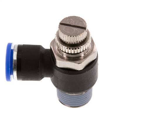 Durchflussregelungs-Schalldämpfer-Abflusswinkel 10 mm - R3/8'' Messing/PA 66