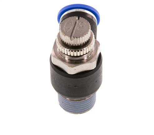 Durchflussregelungs-Schalldämpfer-Abflusswinkel 10 mm - R3/8'' Messing/PA 66