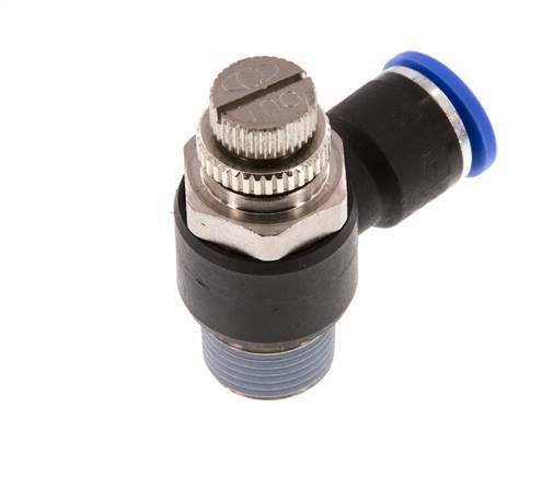 Durchflussregelungs-Schalldämpfer-Abflusswinkel 10 mm - R3/8'' Messing/PA 66