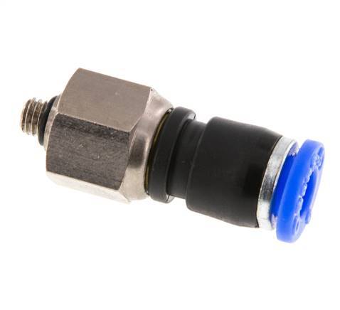 6mm & M5 Drehgelenk Einsteck-Außengewinde Vernickeltes Messing/PBT NBR Drehbar
