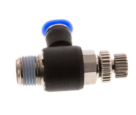 Durchflussregelungs-Schalldämpfer Abflusswinkel 4 mm - R1/8'' Messing/PBT
