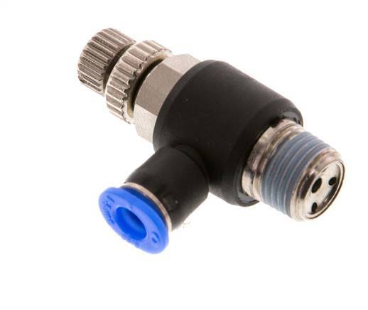 Durchflussregelungs-Schalldämpfer Abflusswinkel 4 mm - R1/8'' Messing/PBT