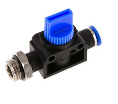 3/2-Wege-Absperr-Handventil 6 mm - G1/4'' Kunststoff/Messing Gewindeseitige Entlüftung