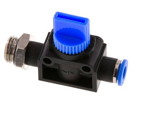 3/2-Wege-Absperr-Handventil 6 mm - G1/4'' Kunststoff/Messing Gewindeseitige Entlüftung