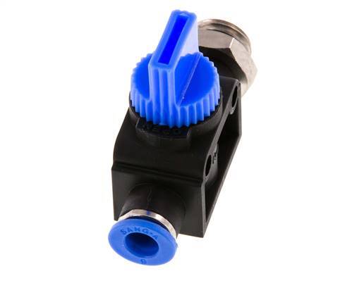 3/2-Wege-Absperr-Handventil 6 mm - G1/4'' Kunststoff/Messing Gewindeseitige Entlüftung