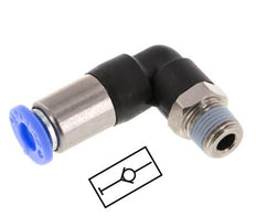Steckverschraubung 8mm & R1/4'' männlich Selbstsicherndes Winkelstück Messing/PBT 0-10bar (0-145psi)