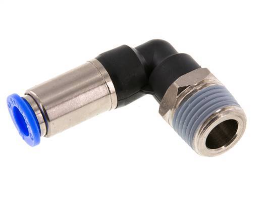 Steckverschraubung 10mm & R1/2'' männlich Selbstsicherndes Winkelstück Messing/PBT 0-10bar (0-145psi)