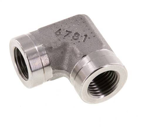 90 Grad abgewinkelte Verschraubung G1/4'' Innengewinde Hochdruck-Edelstahl 350bar (4917.5psi) Hydraulisch