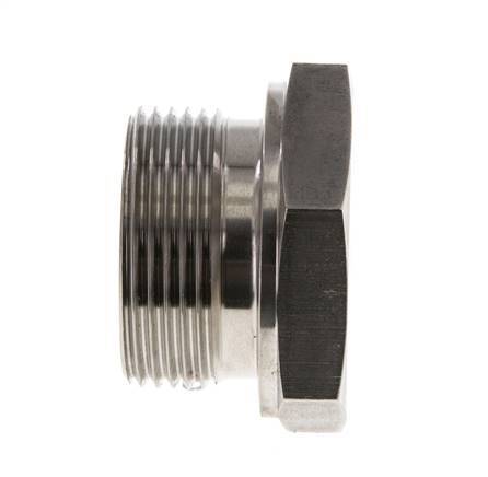 Stecker G1 1/4'' Edelstahl mit Außensechskant 60° Konus 150bar (2107.5psi) Hydraulisch