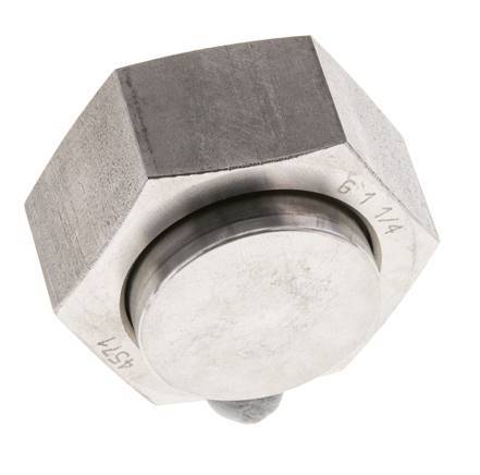 End Cap G1 1/4'' Stainless steel with External Hex 60° cone 150bar (2107.5psi) Hydraulic