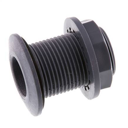 Verschraubung für Entleerungshähne G1'' DN24 Bulkhead Polypropylen (pp) EPDM 10bar (140.5psi) FDA