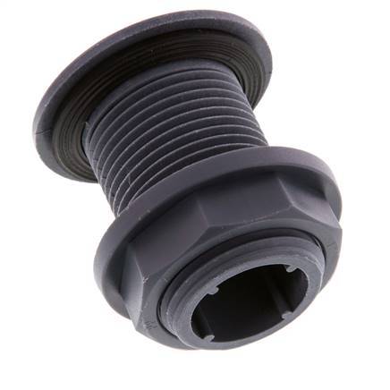 Verschraubung für Entleerungshähne G1'' DN24 Bulkhead Polypropylen (pp) EPDM 10bar (140.5psi) FDA