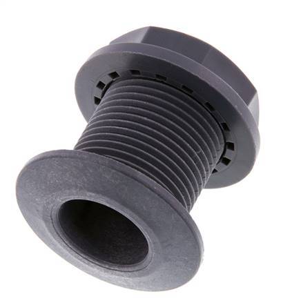 Verschraubung für Entleerungshähne G1'' DN24 Bulkhead Polypropylen (pp) EPDM 10bar (140.5psi) FDA