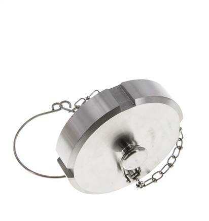 Hutmutter Rd78 X 1/6'' DN 50 Edelstahl 1.4301 NBR DIN 11851 FDA 21 mit Kette