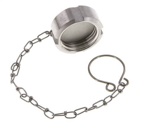 Hutmutter Rd34 X 1/8'' DN 15 Edelstahl 1.4404 NBR DIN 11851 FDA 21 mit Kette