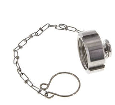 Hutmutter Rd34 X 1/8'' DN 15 Edelstahl 1.4404 NBR DIN 11851 FDA 21 mit Kette