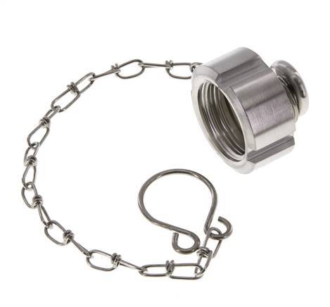 Hutmutter Rd28 X 1/8'' DN 10 Edelstahl 1.4301 NBR DIN 11851 FDA 21 mit Kette