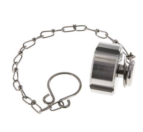 Hutmutter Rd28 X 1/8'' DN 10 Edelstahl 1.4301 NBR DIN 11851 FDA 21 mit Kette