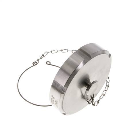 Hutmutter Rd95 X 1/6'' DN 65 Edelstahl 1.4404 NBR DIN 11851 FDA 21 mit Kette