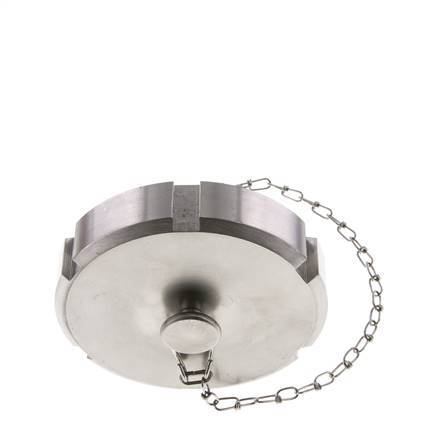 Hutmutter Rd95 X 1/6'' DN 65 Edelstahl 1.4404 NBR DIN 11851 FDA 21 mit Kette