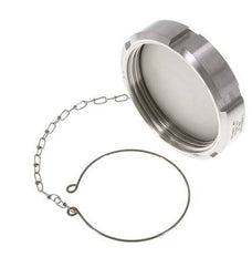 Hutmutter Rd95 X 1/6'' DN 65 Edelstahl 1.4404 NBR DIN 11851 FDA 21 mit Kette