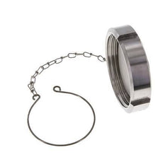 Hutmutter Rd78 X 1/6'' DN 50 Edelstahl 1.4404 NBR DIN 11851 FDA 21 mit Kette