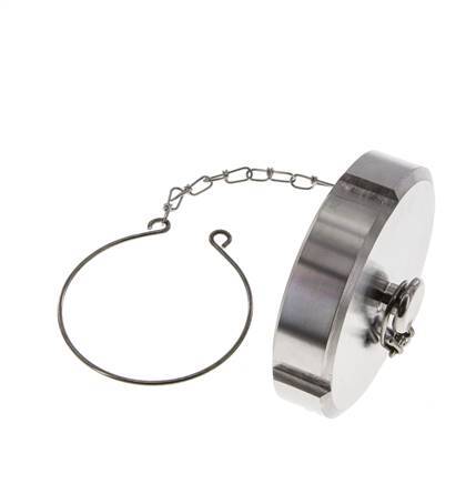 Hutmutter Rd78 X 1/6'' DN 50 Edelstahl 1.4404 NBR DIN 11851 FDA 21 mit Kette
