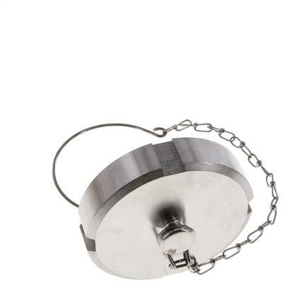 Hutmutter Rd78 X 1/6'' DN 50 Edelstahl 1.4404 NBR DIN 11851 FDA 21 mit Kette