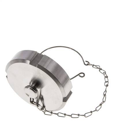 Hutmutter Rd78 X 1/6'' DN 50 Edelstahl 1.4404 NBR DIN 11851 FDA 21 mit Kette