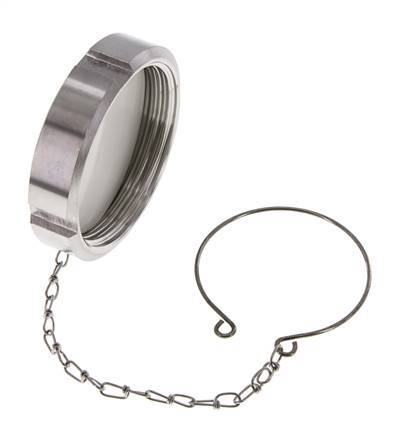 Hutmutter Rd78 X 1/6'' DN 50 Edelstahl 1.4404 NBR DIN 11851 FDA 21 mit Kette