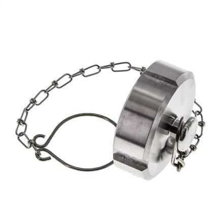 Hutmutter Rd52 X 1/6'' DN 25 Edelstahl 1.4301 NBR DIN 11851 FDA 21 mit Kette