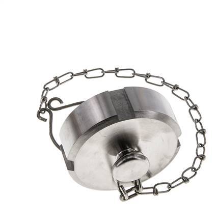 Hutmutter Rd52 X 1/6'' DN 25 Edelstahl 1.4301 NBR DIN 11851 FDA 21 mit Kette