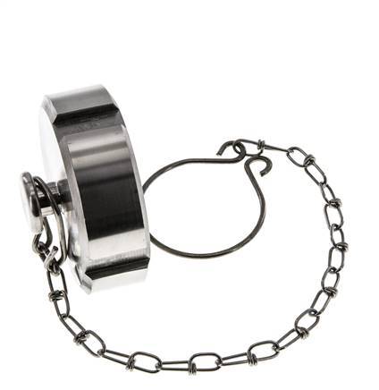 Hutmutter Rd52 X 1/6'' DN 25 Edelstahl 1.4301 NBR DIN 11851 FDA 21 mit Kette