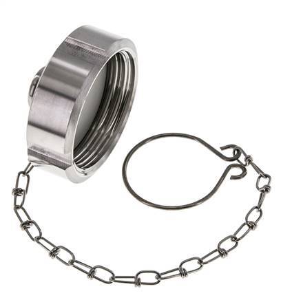 Hutmutter Rd52 X 1/6'' DN 25 Edelstahl 1.4301 NBR DIN 11851 FDA 21 mit Kette