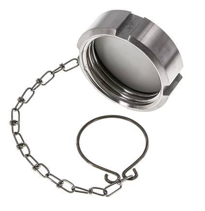 Hutmutter Rd52 X 1/6'' DN 25 Edelstahl 1.4301 NBR DIN 11851 FDA 21 mit Kette