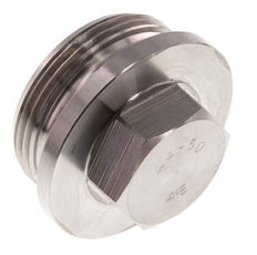 Stopfen G1 1/2'' Edelstahl mit Manschette und Außensechskant 40bar (562.0psi)