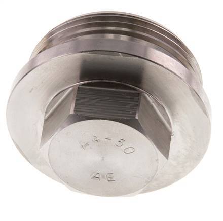 Stopfen G1 1/2'' Edelstahl mit Manschette und Außensechskant 40bar (562.0psi)