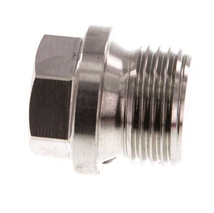 Stopfen G1/2'' aus Edelstahl mit Manschette und Außensechskant 40bar (562.0psi)