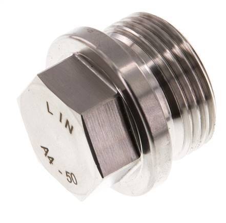 Stopfen G1'' aus Edelstahl mit Manschette und Außensechskant 40bar (562.0psi)