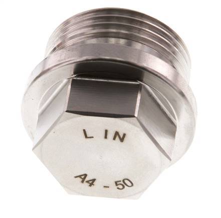 Stopfen G1'' aus Edelstahl mit Manschette und Außensechskant 40bar (562.0psi)