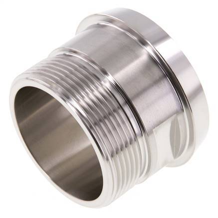 DIN 11851 Sanitärverschraubung (Molkerei) 68mm Konus x G2 Zoll Außengewinde aus Edelstahl