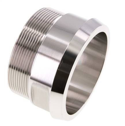 DIN 11851 Sanitärverschraubung (Molkerei) 100mm Konus x G3 Zoll Außengewinde aus Edelstahl